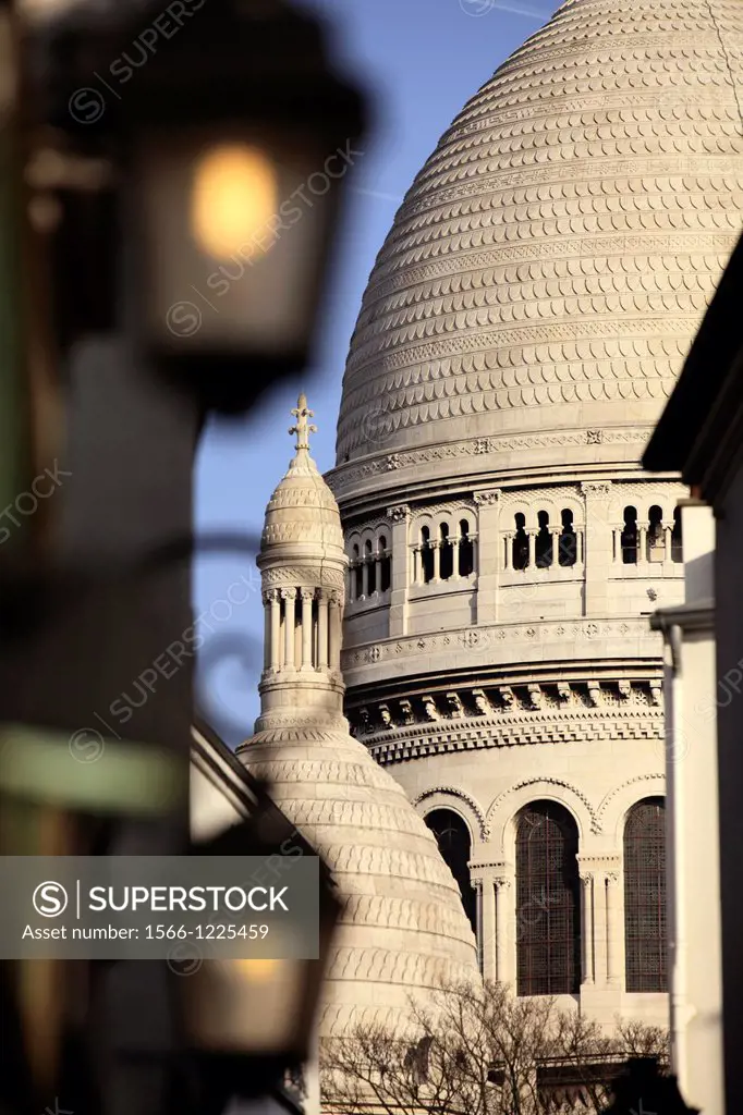 The dome of Basilica of the Sacre Coeur in Montmartre  Paris  France.