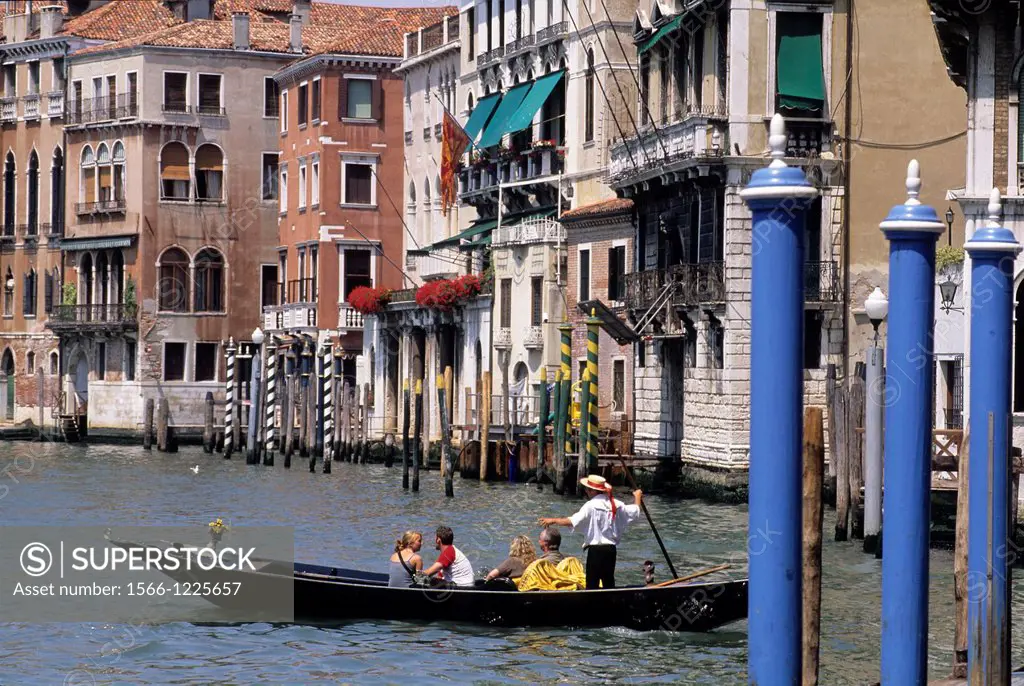 gondola on the Grand Canal, Venice, Veneto region, Italy, Europe