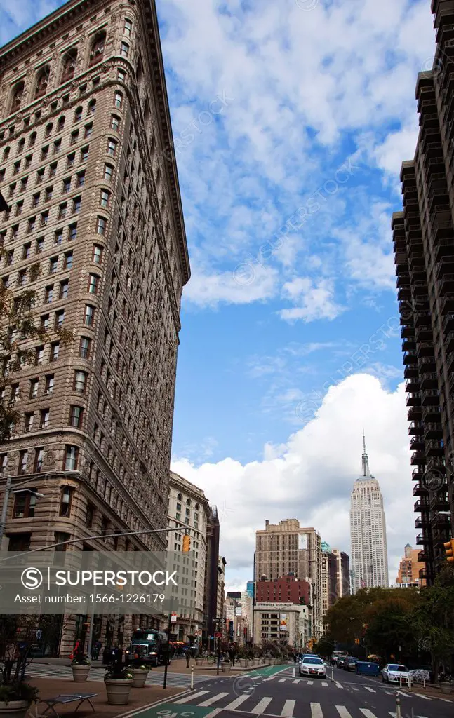 The Flatiron Building and the Empire State Building, New York