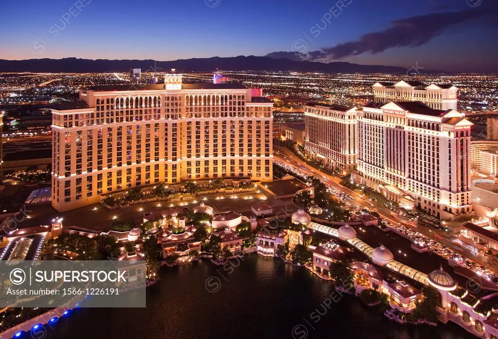 The Bellagio Hotel and the Cæsars Palace Hotel, Las Vegas