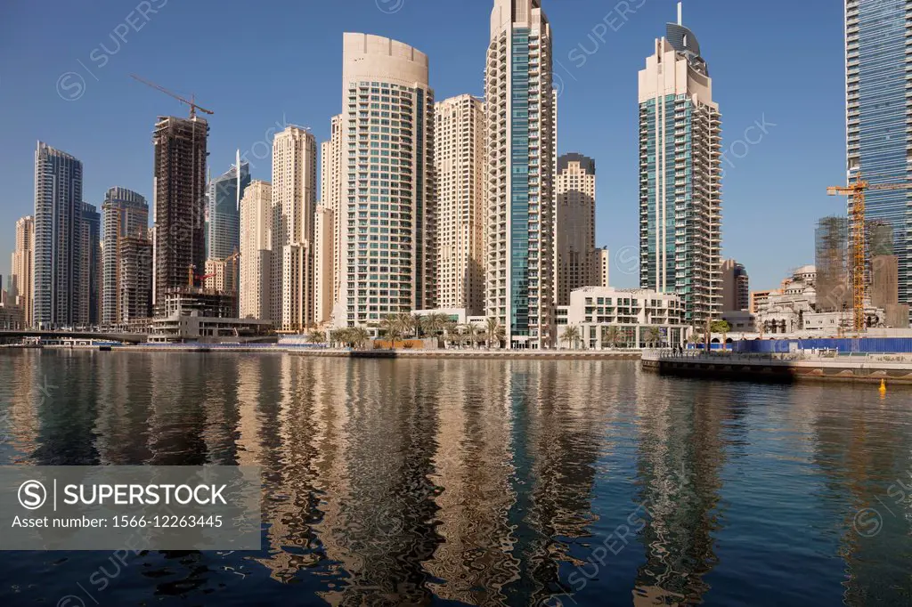 skyscraper of Dubai Marina, Dubai, United Arab Emirates, Asia.