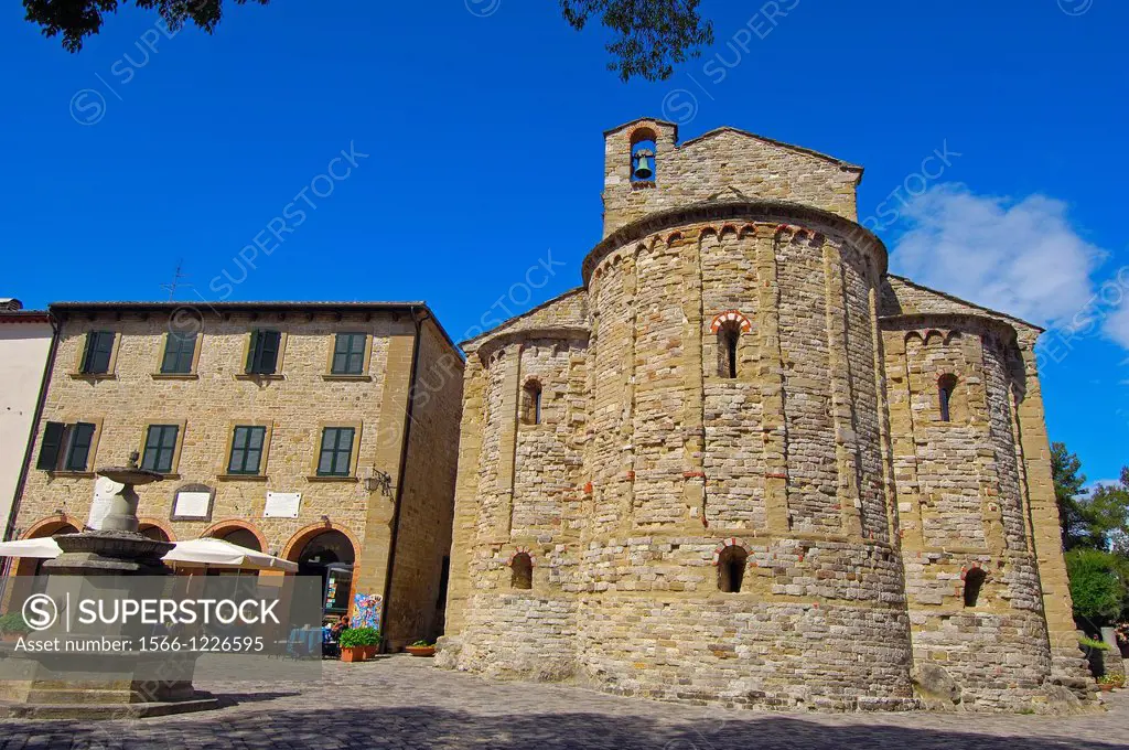 San Leo, San Leo church, Marche, Italy.