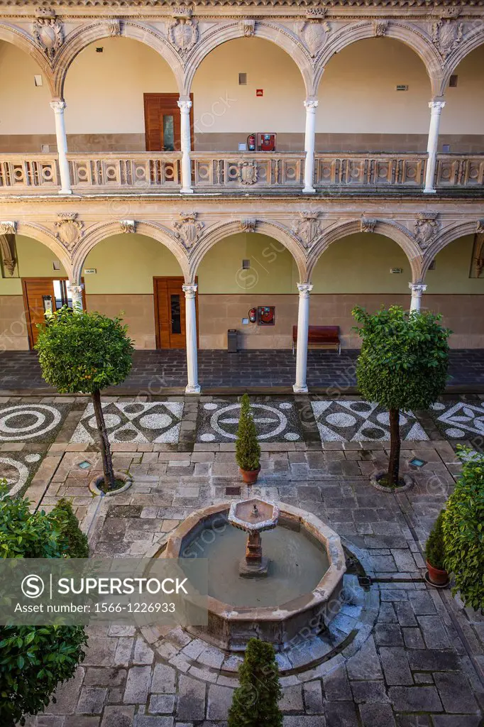 Courtyard of Palacio de Jabalquinto 16th century, Baeza  Jaén province, Andalusia, Spain