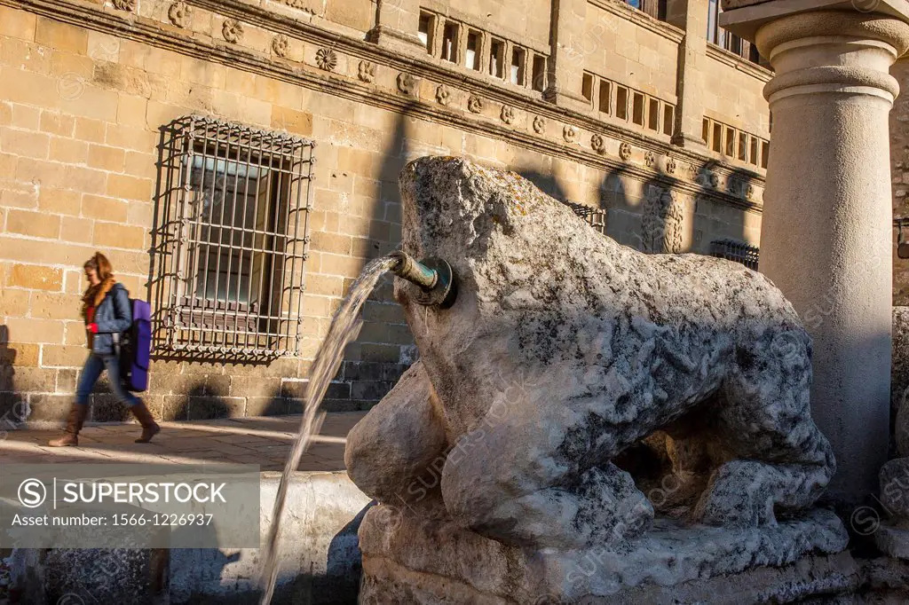 Fuente de los Leones in Plaza del Populo o de los leones, Baeza  Jaén province, Andalusia, Spain