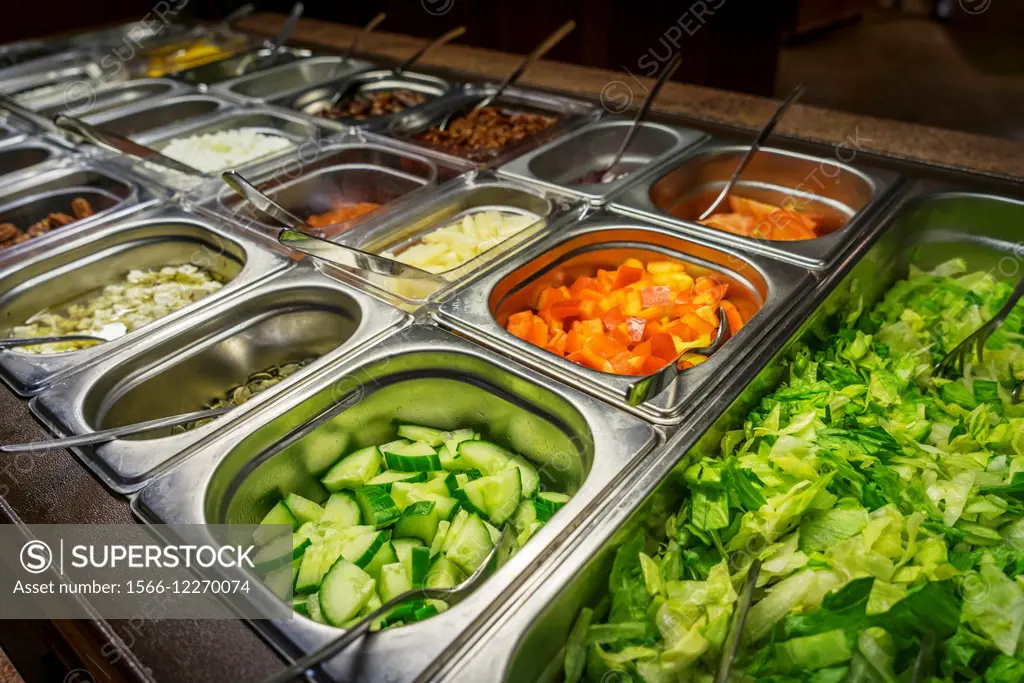 Small Salad bar in local restaurant in Iceland.