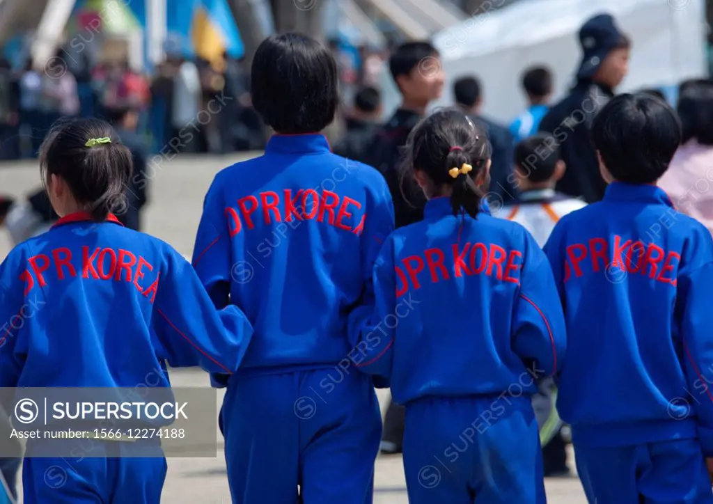 Children Wearing Dprk Tracksuits, North Korea