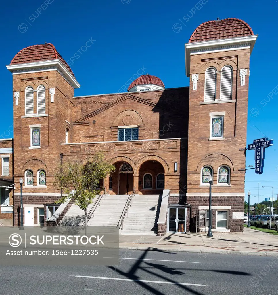 The 16th Street Baptist Church in Birmingham, Alabama It was bombed on Sunday, September 15, 1963 as an act of racially motivated terrorism  The explo...