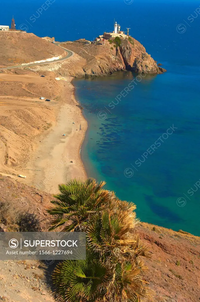 Cabo de Gata, Lighthouse, Cabo de Gata-Nijar Natural Park, Biosphere Reserve, Almeria, Spain, Europe