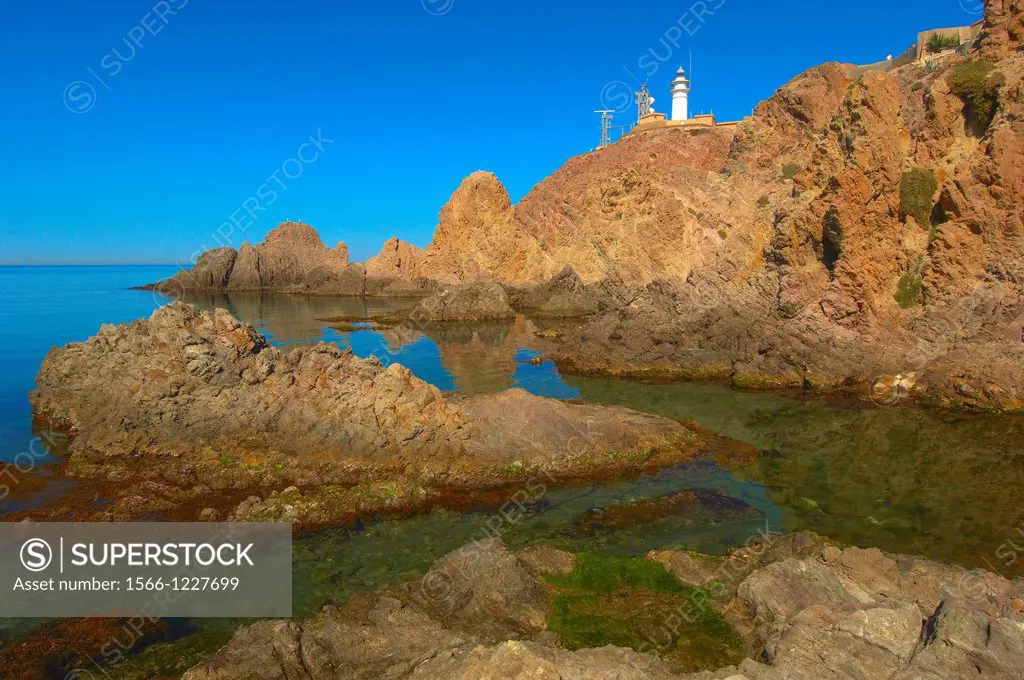 Cabo de Gata, Lighthouse, Cabo de Gata-Nijar Natural Park, Biosphere Reserve, Almeria, Spain, Europe