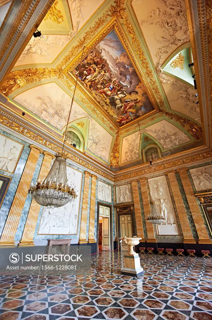 The Room of Mars - The Neoclassical fresco by Antonia Gallianop painted in 1815, represents the death of Hector and the triumph of Hector  The furnitu...