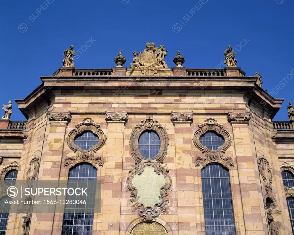Germany. Saarbruecken, Saarbruecken-Alt-Saarbruecken, Saar, Saarland, Ludwig Church, evangelic church, baroque, facade, partial view.