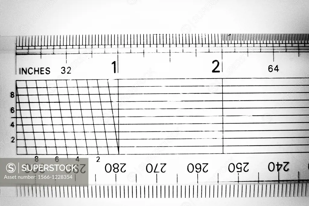 close up of piece of a ruler to measure,