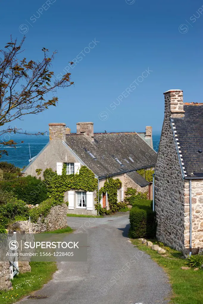 France, Normandy Region, Manche Department, Goury, town building detail