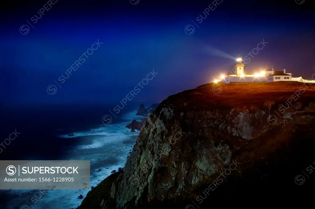 The lighthouse of Cabo da Roca, view of the cliffs  Sintra, Lisbon, Portugal, Europe
