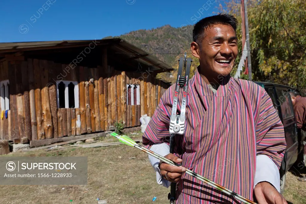 Archery, Bhutan´s national sport, Paro, Bhutan, Asia.