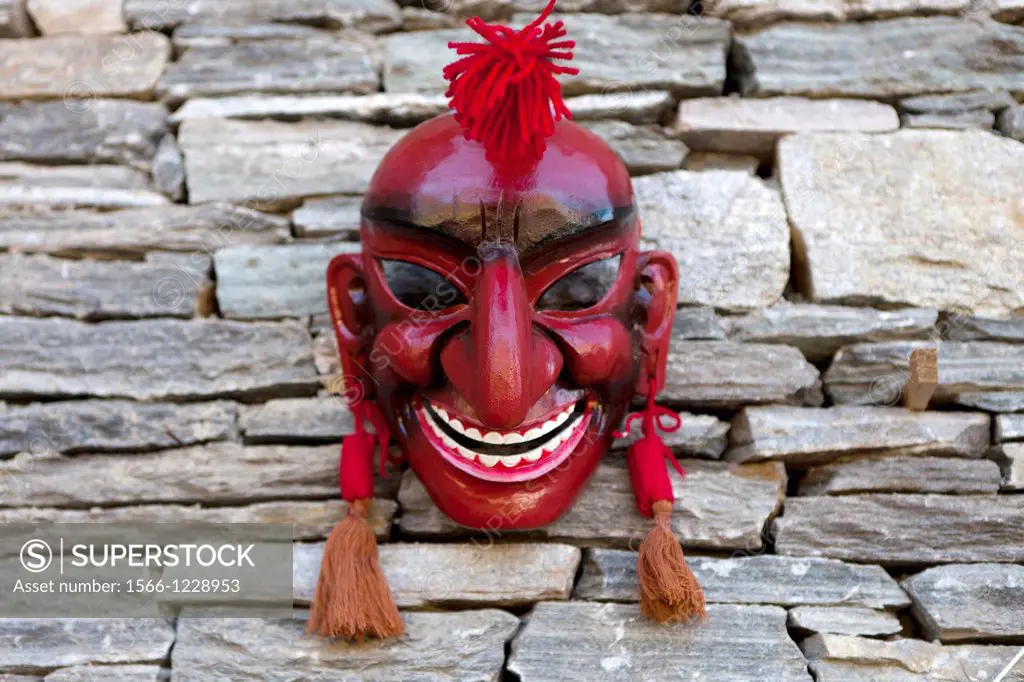 Astara the divine jester, Bhutanese Ceremonial Mask, Thimphu, Bhutan, Asia.