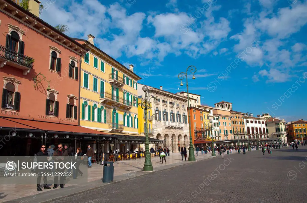Piazza Bra square in the historical centre of Verona city the Veneto region northern Italy Europe