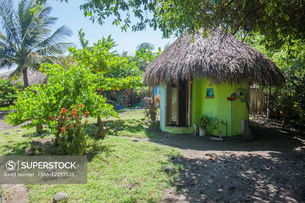 Guatemala, El Paredon, beach cabin.
