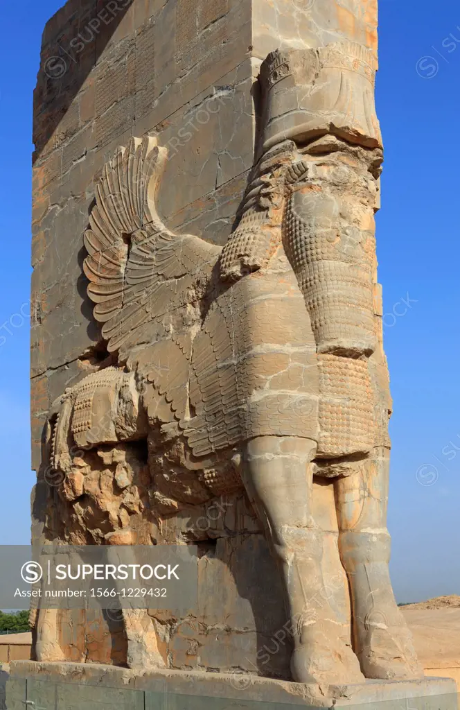 Detail of Xerxes Gate, aka Gate of All Nations, Persepolis, Iran