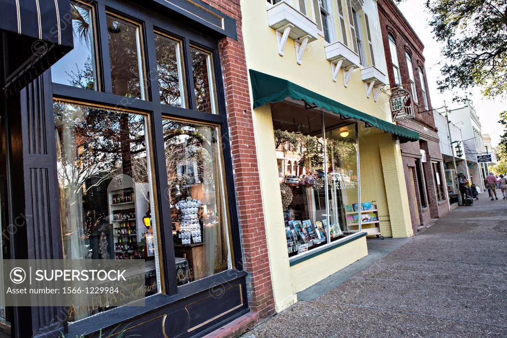 Shops in the historic district of Fernandina Beach, Florida
