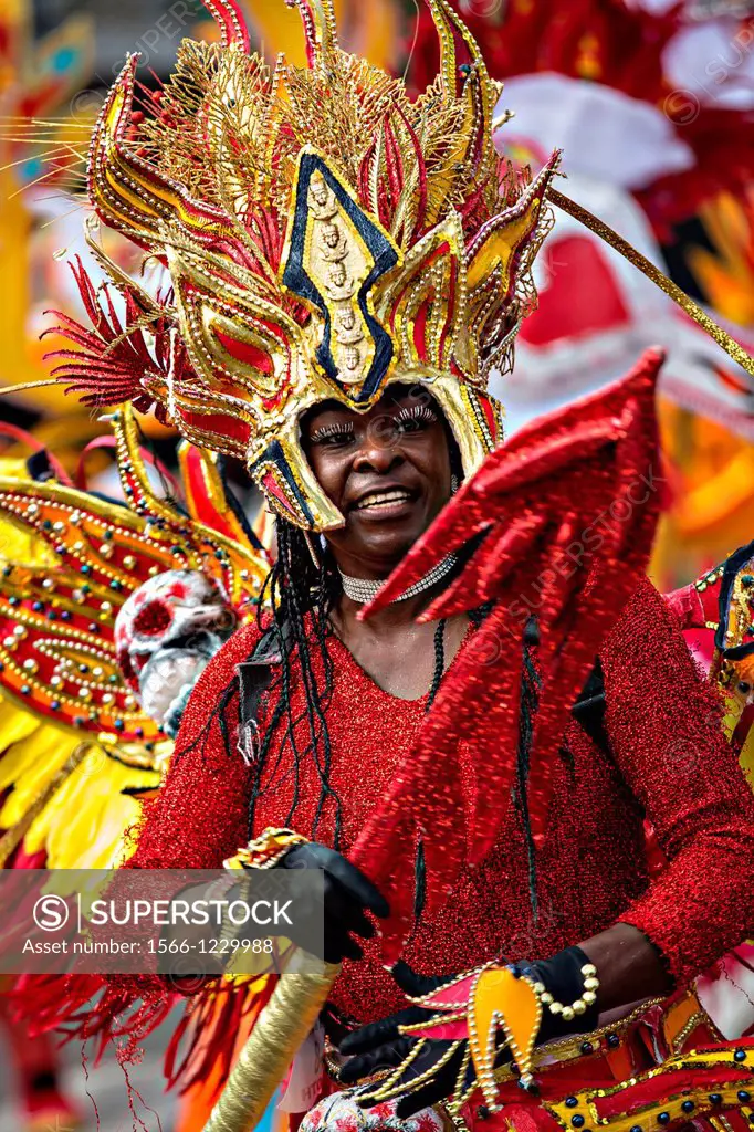 Costumed dancers celebrate the New Year with the Junkanoo Parade on January 1, 2013 in Nassau, Bahamas  The carnival like festival is celebrated in th...