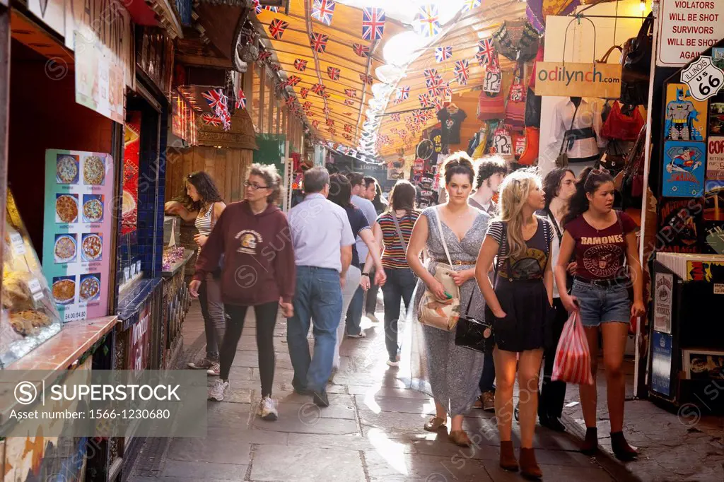 Young Women Shopping in Stables Market, Camden Lock, Camden, London, England, UK