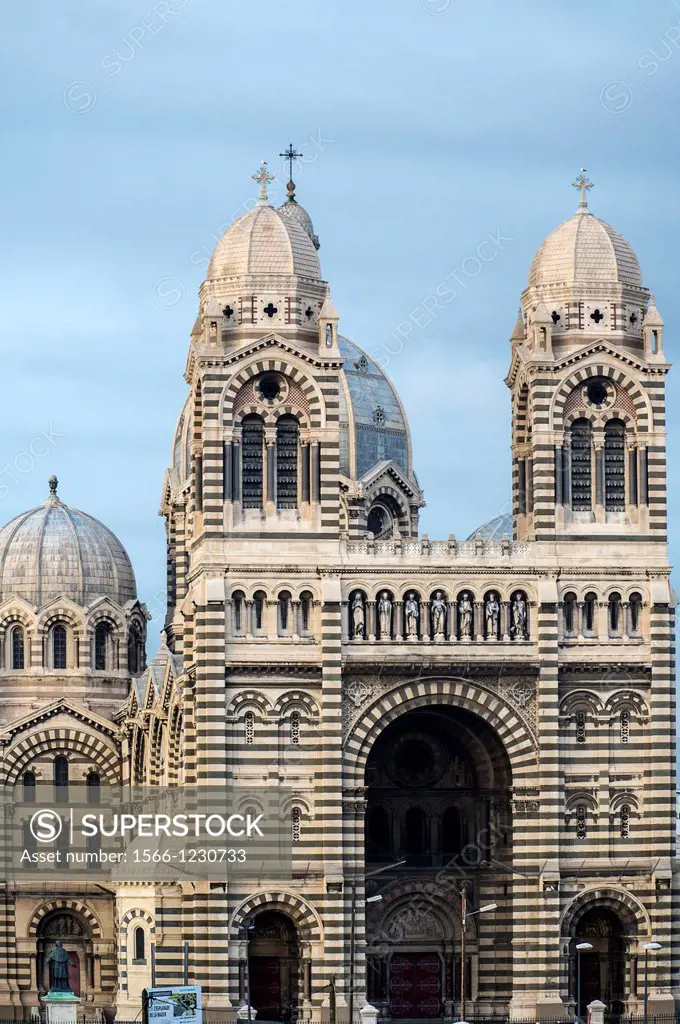 Europe, France, Bouches-du-Rhone 13, Marseille, European Capital of Culture 2013, 2nd District, Zone Euroméditerranée  Cathedral ´The Major´ of the ni...