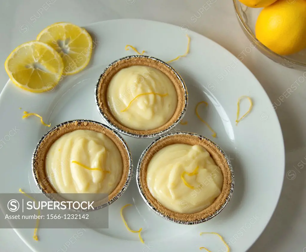Delicious lemon tarts in individual serving sizes