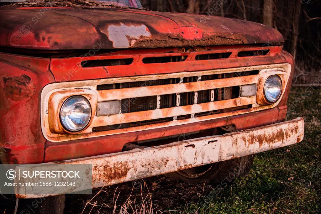 A rusting Ford pickup at permanent rest in an Illinois farmyard