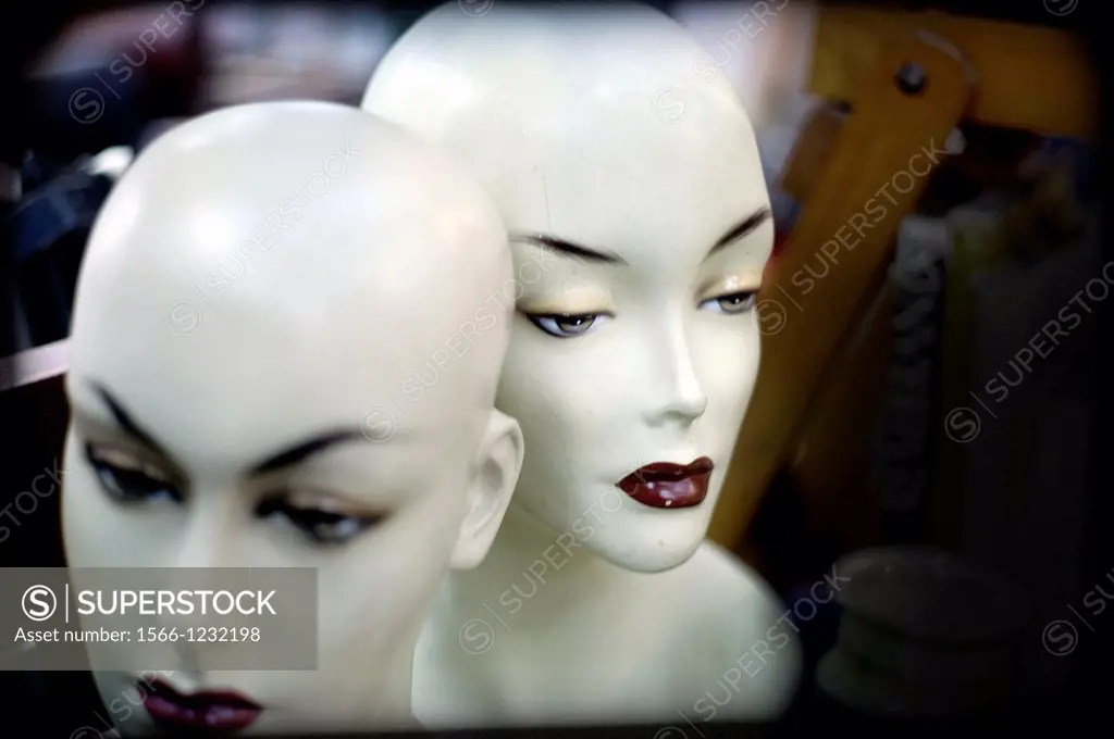 two heads of mannequins