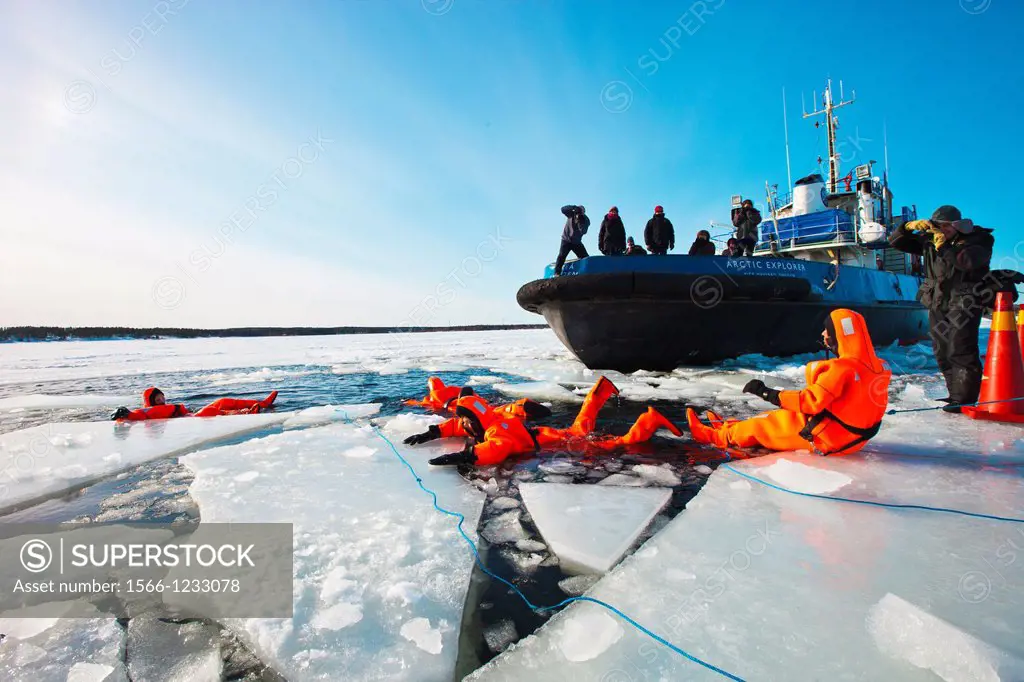 Tourist trip  Artic Explorer Icebreaker  Icebreaking adventrure  Pite Havsbad  Pitea  Near Skelleftea  Sweden.