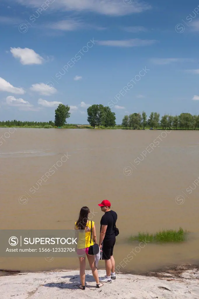 Romania, Danube River Delta, Mahmudia, Danube River Delta visitors.