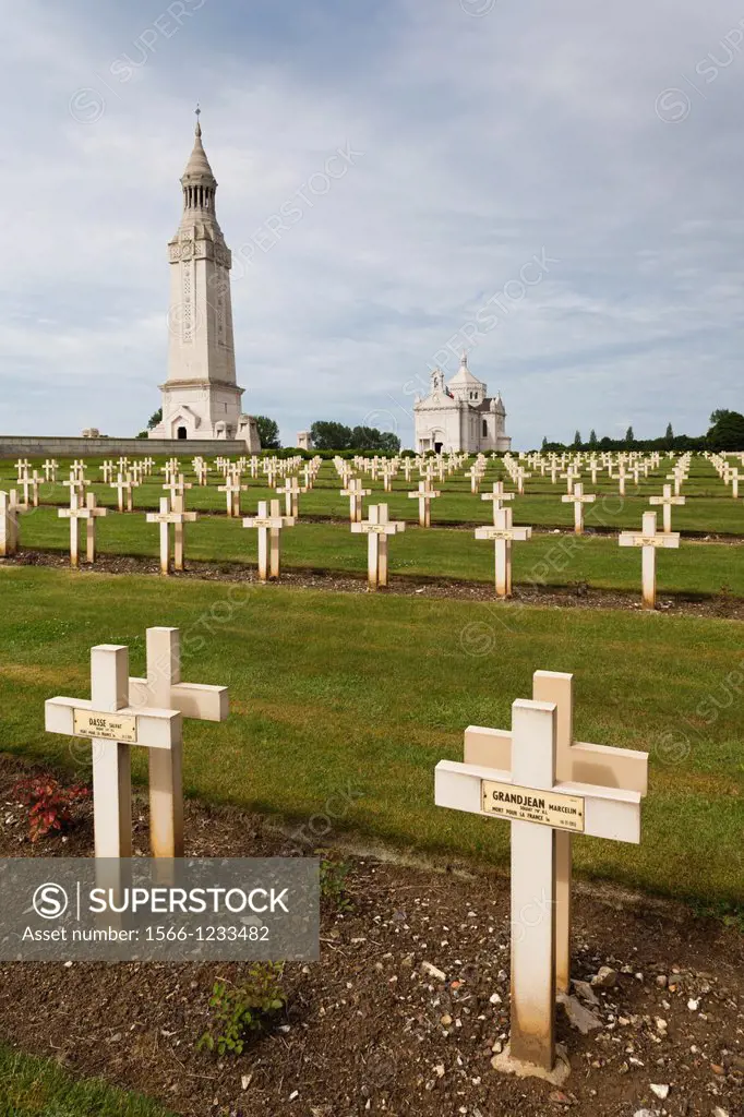 France, Nord-Pas de Calais Region, Pas de Calais Department, Souchez, Notre Dame de Lorette, World War One French War Memorial, military cemetery
