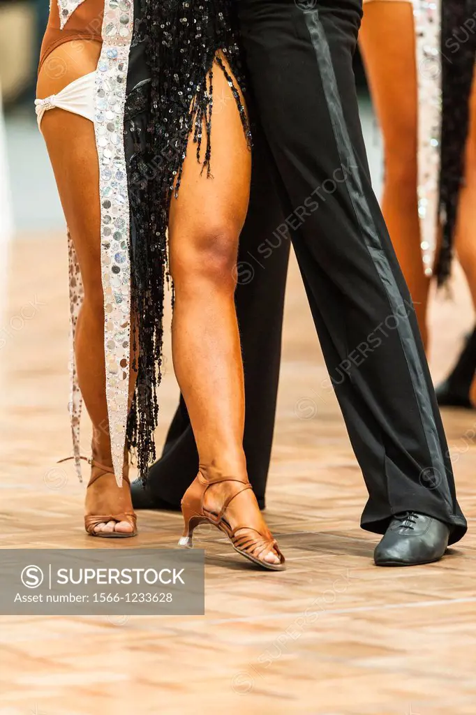 Couple at latin dancing at a dancing competition, Germany, Europe