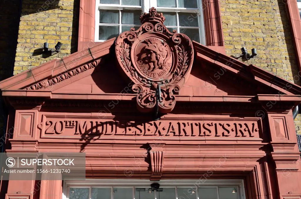 Former headquarters of the 20th Middlesex Artists Rifle Volunteer Corps in Duke´s Road, London, UK