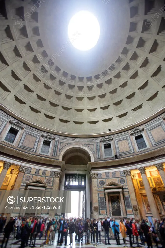 Interior of the Pantheon´s dome, Rome, Italy