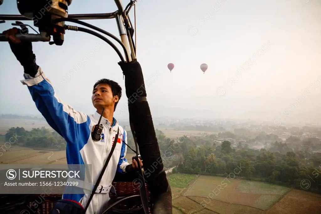 Hot air balloon pilot, Vang Vieng, Laos.