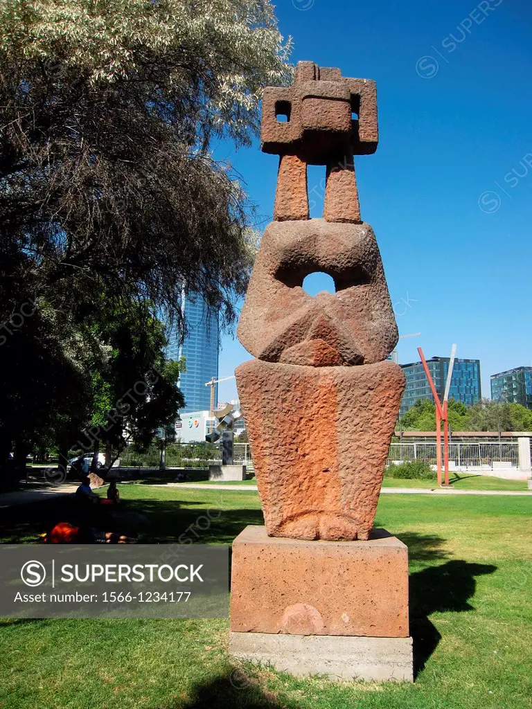 Pachamama by Marta Colvin, one of many famous sculptures in Museo Parque de las Esculturas, Providencia, in Chile´s capital, Santiago  Also called, Ma...