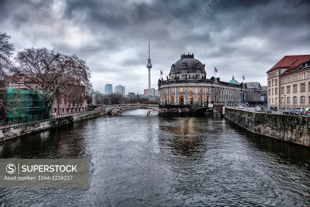 Bode Museum on The river Spree,Berlin,Germany   In order to achieve the appearance of a building rising from water the architect arranged the three-wi...