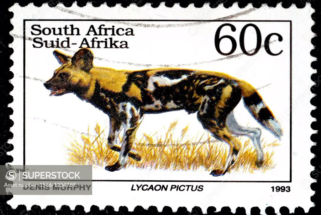 Lycaon pictus, Animal stamps, South Africa