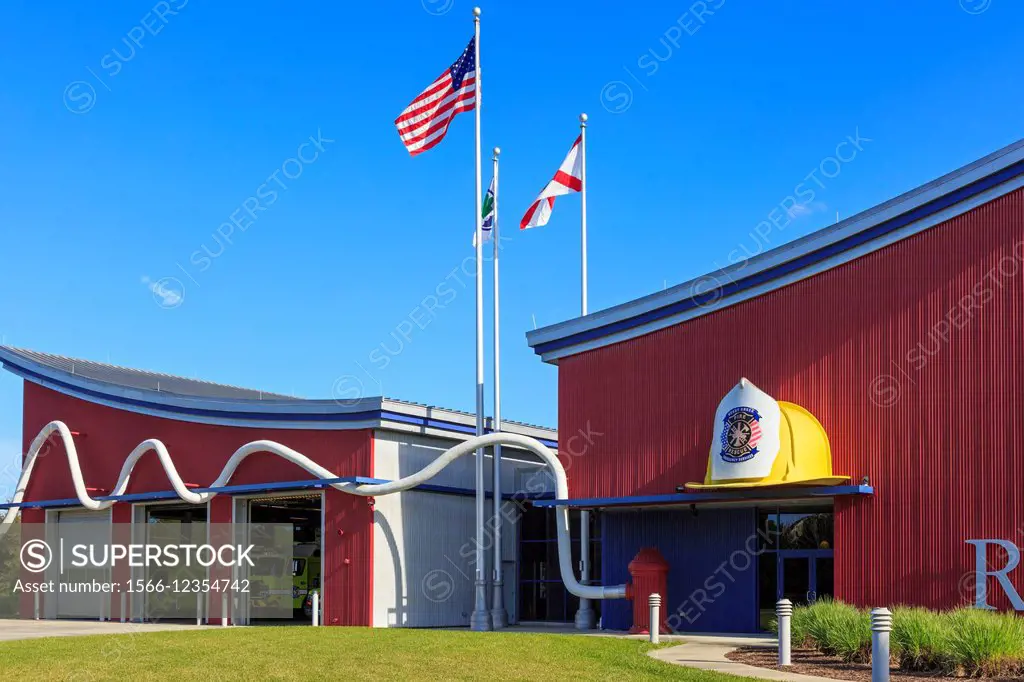 Ready Creek Fire and Rescue service main offices and workplace, Orlando, Florida, USA.