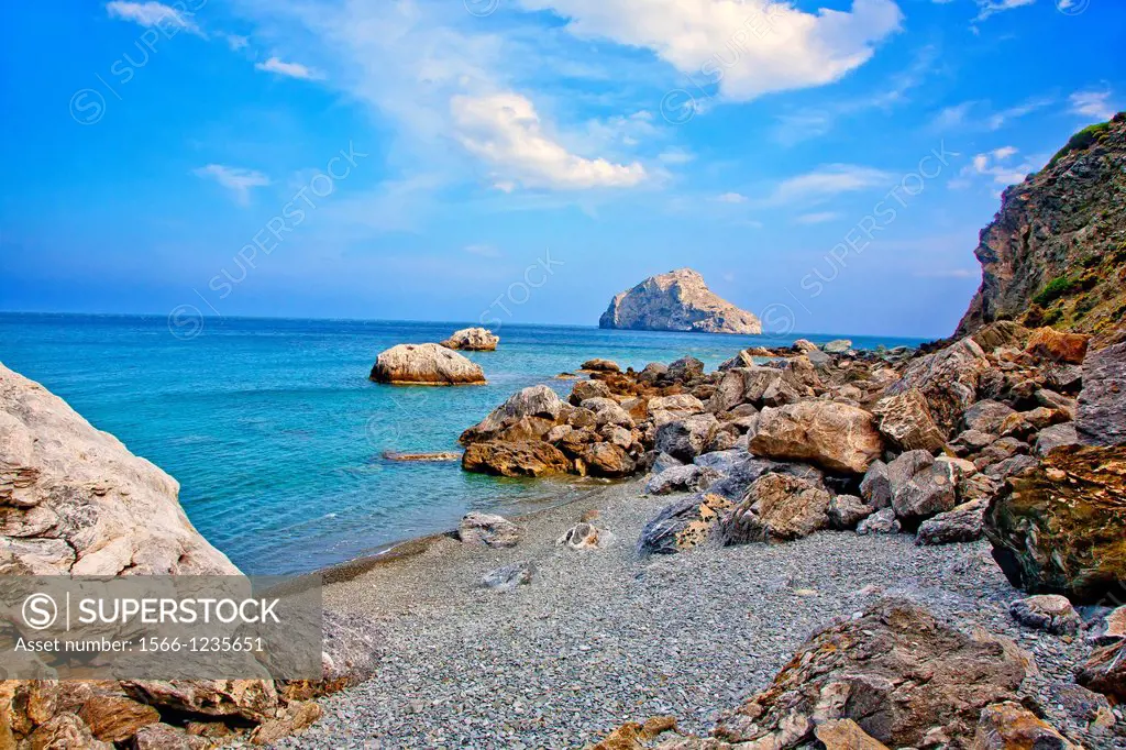 greece, amorgos, South: beach and rocks