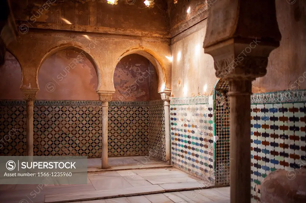 Royal baths, Palacio de Comares, Alhambra  Granada, Andalucia, Spain