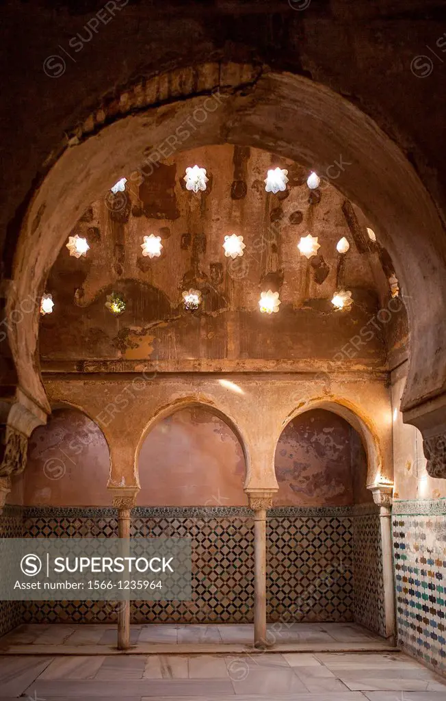 Royal baths, Palacio de Comares, Alhambra  Granada, Andalucia, Spain