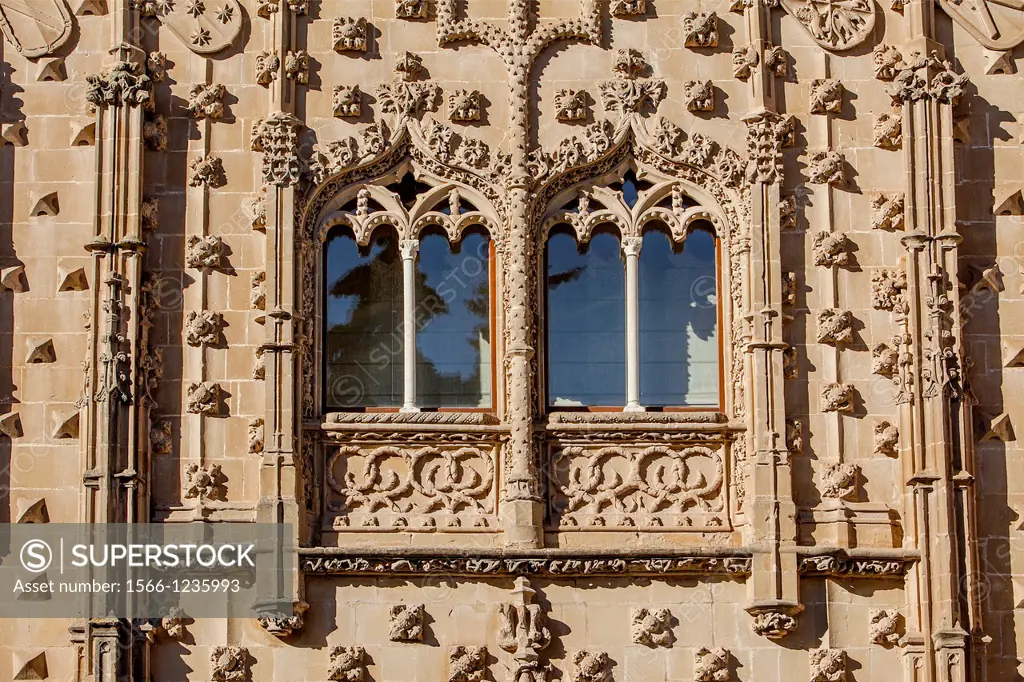 Facade detail, Palacio de Jabalquinto 16th century, Baeza  Jaén province, Andalusia, Spain