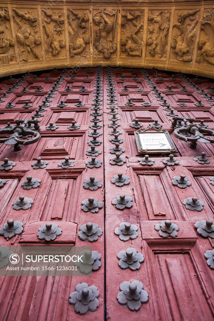Main door of Sacra capilla del Salvador,Church of the Salvador 16th century in Plaza de Vázquez Molina, Úbeda  Jaén province  Andalusie  Spain