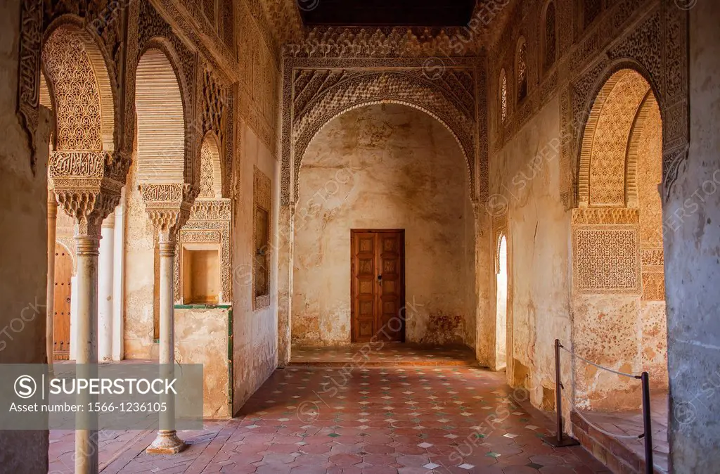 Patio de la Acequia courtyard of irrigation ditch Sala Regia or palace of Generalife  El Generalife  La Alhambra  Granada  Andalusia