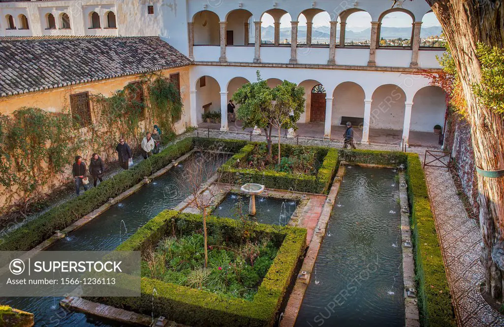 Patio del Ciprés de la Sultana  El Generalife  La Alhambra  Granada  Andalusia