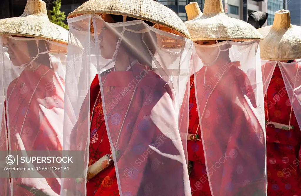 Women of Sanno Matsuri parade The parade begins and ends at HieJinja shrine, Nagata-cho Tokyo city, Japan, Asia