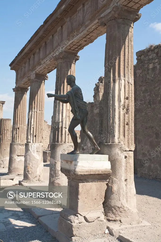 Ruins of Pompeii Apollo statue, Apollo temple.
